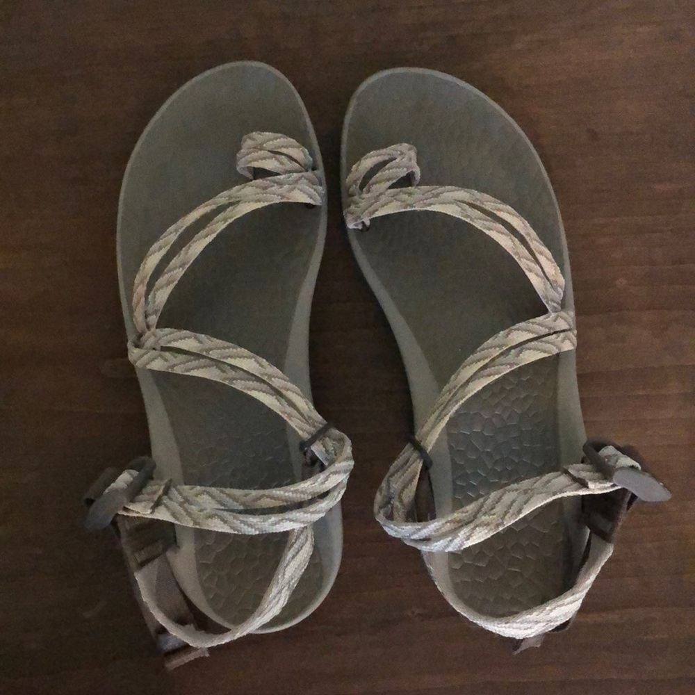 Chaco Gray Sandals With Braided Patterned Straps - image 2